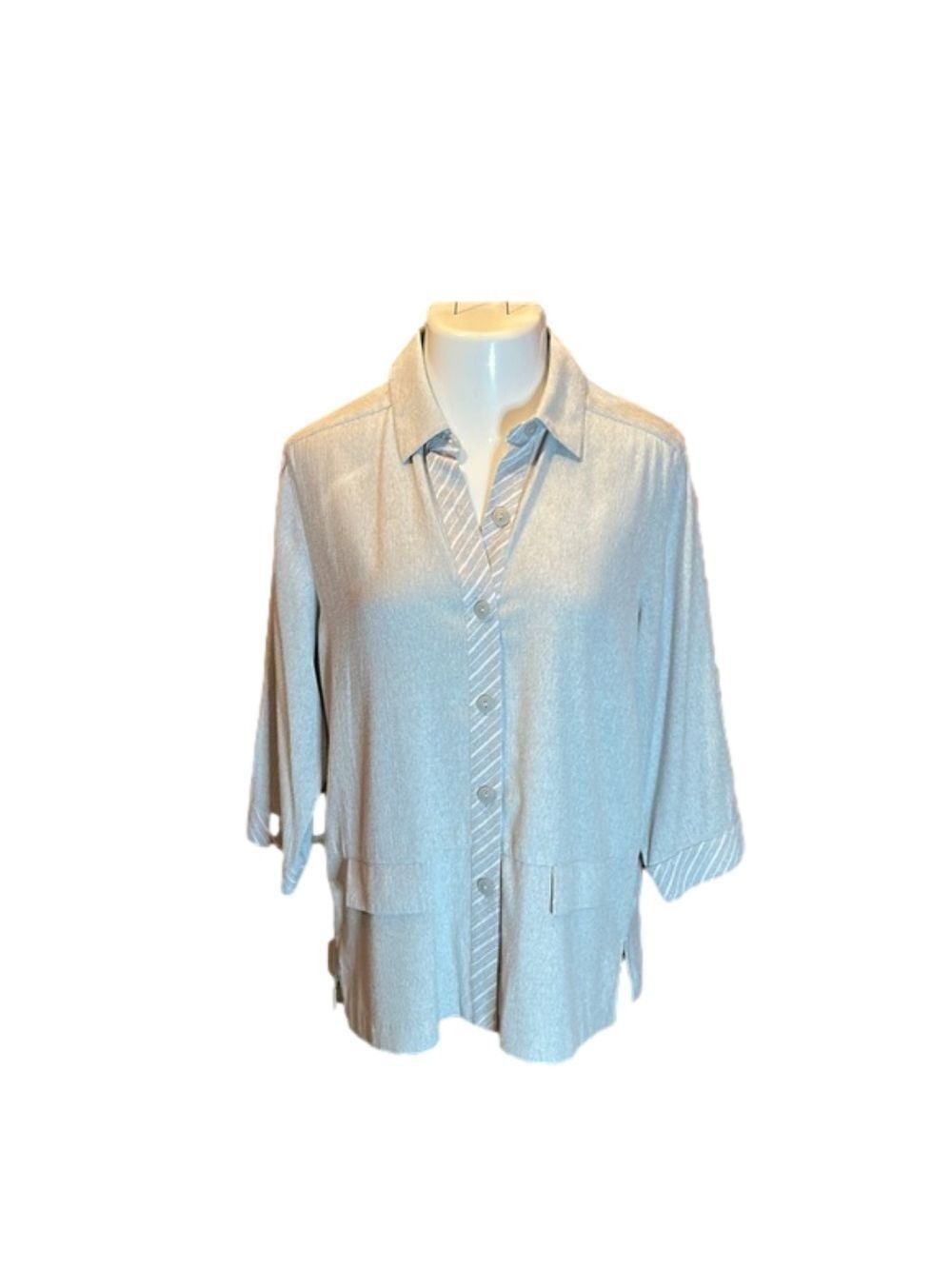 DRAPER’S & DAMON’S light gray button down top size L